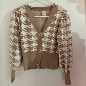 Joie Houndstooth Cardigan Balloon Sleeve Sweater Women’s size X-Small